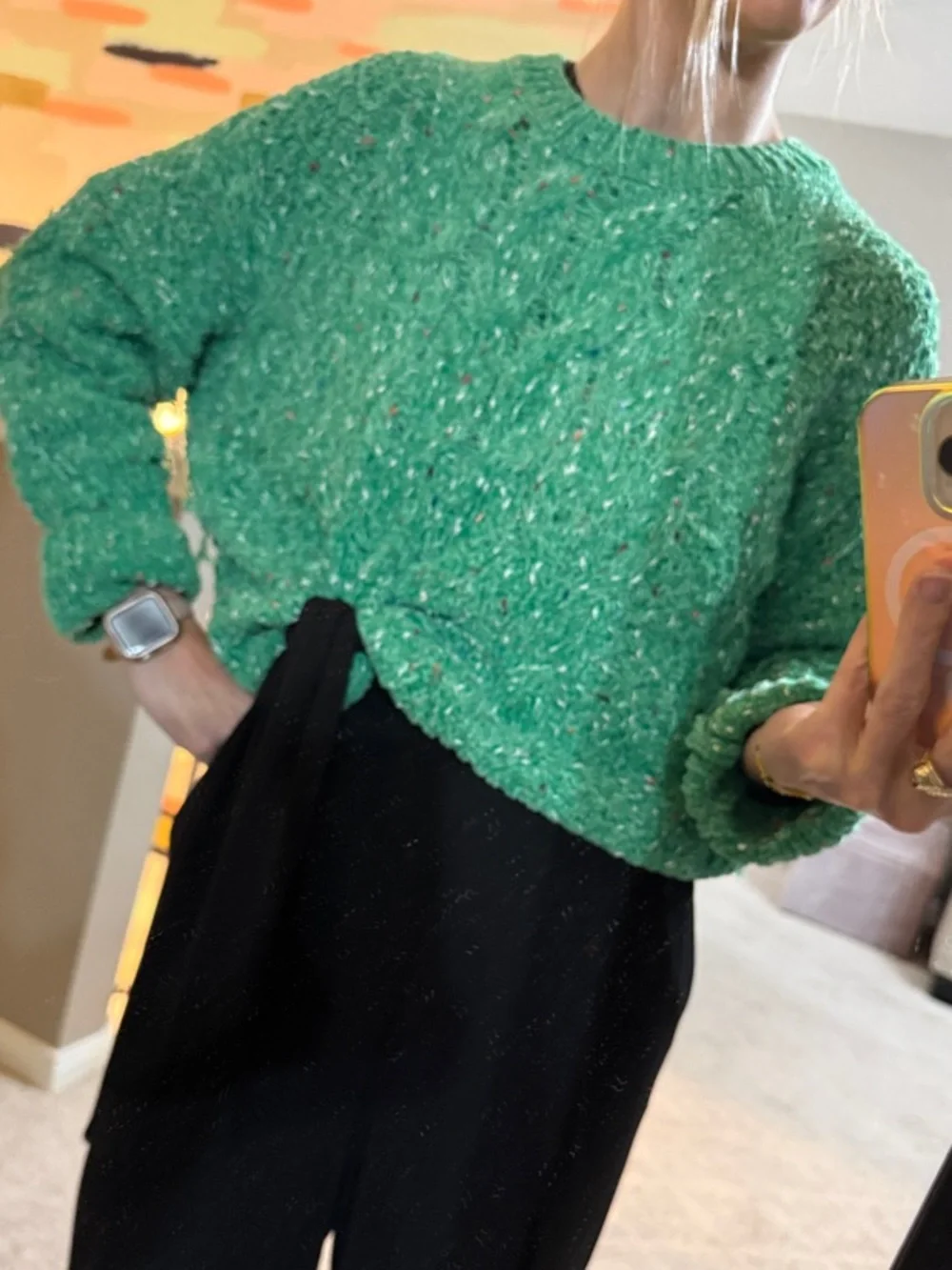 ADORA Emerald Cable Knit Crewneck Sweater - Picture 4 of 4